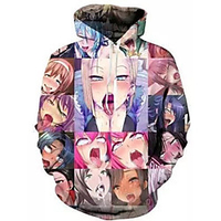 Inspired by Ahegao Ahegao Cosplay Costume Hoodie Terylene 3D Printing Harajuku Graphic Hoodie For Women