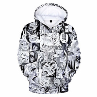 Inspired by Ahegao Hentai Hoodie Anime 100% Polyester Anime 3D Harajuku Graphic Hoodie For Men