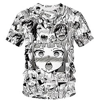 Inspired by Ahegao Hentai T-shirt Anime Polyster Anime 3D Harajuku Graphic T-shirt For Men
