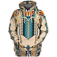 Inspired by American Indian American Indian Cosplay Costume Hoodie Terylene 3D Printing Hoodie For Men