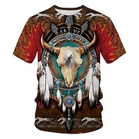 Inspired by American Indian Native American T-shirt Anime Polyster Anime 3D Harajuku Graphic T-shirt For Men