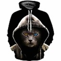 Inspired by Animal Cat Cosplay Costume Hoodie Plush Fabric 3D Printing Hoodie For Men