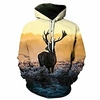 Inspired by Animal Deer Cosplay Costume Hoodie Plush Fabric 3D Printing Hoodie For Men