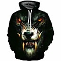 Inspired by Animal Wolf Cosplay Costume Hoodie Plush Fabric 3D Printing Hoodie For Men