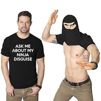 Inspired by Ask Me About My Ninja Disguise Ninja T-shirt Anime 100% Polyester Anime Harajuku Graphic Kawaii T-shirt For Men