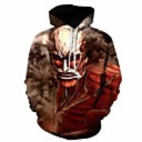 Inspired by Attack on Titan Beast Armored Titan Cosplay Costume Hoodie Plush Fabric Print Printing Hoodie For Men