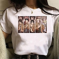 Inspired by Attack on Titan Cosplay Anime Cartoon Polyester / Cotton Blend Print Harajuku Graphic Kawaii T-shirt For Women