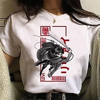 Inspired by Attack on Titan Cosplay Anime Cartoon Polyester / Cotton Blend Print Harajuku Graphic Kawaii T-shirt For Women