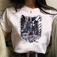 Inspired by Attack on Titan Cosplay Anime Cartoon Polyester / Cotton Blend Print Harajuku Graphic Kawaii T-shirt For Women