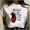 Inspired by Attack on Titan Cosplay Anime Cartoon Polyester / Cotton Blend Print Harajuku Graphic Kawaii T-shirt For Women