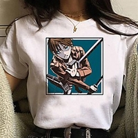 Inspired by Attack on Titan Cosplay Anime Cartoon Polyester / Cotton Blend Print Harajuku Graphic Kawaii T-shirt For Women
