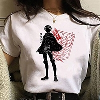 Inspired by Attack on Titan Cosplay Anime Cartoon Polyester / Cotton Blend Print Harajuku Graphic Kawaii T-shirt For Women