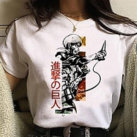 Inspired by Attack on Titan Cosplay Anime Cartoon Polyester / Cotton Blend Print Harajuku Graphic Kawaii T-shirt For Women