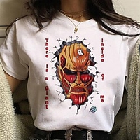 Inspired by Attack on Titan Cosplay Anime Cartoon Polyester / Cotton Blend Print Harajuku Graphic Kawaii T-shirt For Women