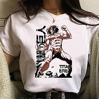 Inspired by Attack on Titan Cosplay Anime Cartoon Polyester / Cotton Blend Print Harajuku Graphic Kawaii T-shirt For Women