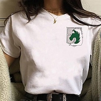 Inspired by Attack on Titan Cosplay Anime Cartoon Polyester / Cotton Blend Print Harajuku Graphic Kawaii T-shirt For Women