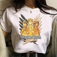 Inspired by Attack on Titan Cosplay Anime Cartoon Polyester / Cotton Blend Print Harajuku Graphic Kawaii T-shirt For Women