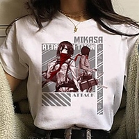 Inspired by Attack on Titan Cosplay Anime Cartoon Polyester / Cotton Blend Print Harajuku Graphic Kawaii T-shirt For Women