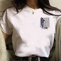 Inspired by Attack on Titan Cosplay Anime Cartoon Polyester / Cotton Blend Print Harajuku Graphic Kawaii T-shirt For Women