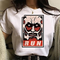 Inspired by Attack on Titan Cosplay Anime Cartoon Polyester / Cotton Blend Print Harajuku Graphic Kawaii T-shirt For Women