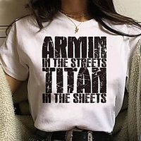 Inspired by Attack on Titan Cosplay Anime Cartoon Polyester / Cotton Blend Print Harajuku Graphic Kawaii T-shirt For Women