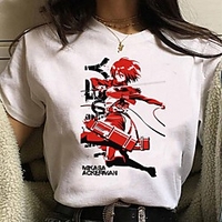 Inspired by Attack on Titan Cosplay Anime Cartoon Polyester / Cotton Blend Print Harajuku Graphic Kawaii T-shirt For Women