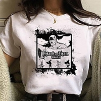 Inspired by Attack on Titan Cosplay Anime Cartoon Polyester / Cotton Blend Print Harajuku Graphic Kawaii T-shirt For Women