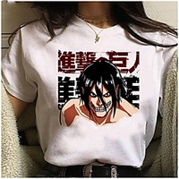 Inspired by Attack on Titan Cosplay Anime Cartoon Polyester / Cotton Blend Print Harajuku Graphic Kawaii T-shirt For Women