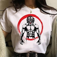 Inspired by Attack on Titan Cosplay Anime Cartoon Polyester / Cotton Blend Print Harajuku Graphic Kawaii T-shirt For Women