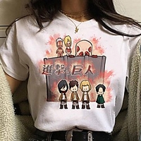 Inspired by Attack on Titan Cosplay Anime Cartoon Polyester / Cotton Blend Print Harajuku Graphic Kawaii T-shirt For Women