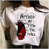 Inspired by Attack on Titan Cosplay Anime Cartoon Polyester / Cotton Blend Print Harajuku Graphic Kawaii T-shirt For Women