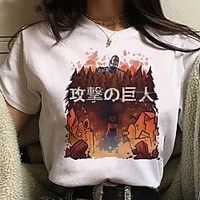 Inspired by Attack on Titan Cosplay Anime Cartoon Polyester / Cotton Blend Print Harajuku Graphic Kawaii T-shirt For Women
