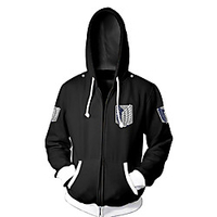 Inspired by Attack on Titan Eren Jager Cosplay Costume Hoodie Terylene Cartoon Stylish Hoodie For Unisex / Jacket miniinthebox