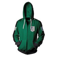Inspired by Attack on Titan Eren Jager Mikasa Ackermann Hoodie Cotton Reactive Print Hoodie For Unisex miniinthebox