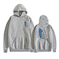 Inspired by Attack on Titan Mikasa Ackermann Cosplay Costume Hoodie Polyester / Cotton Blend Graphic Printing Hoodie For Men