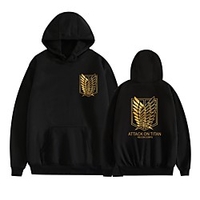 Inspired by Attack on Titan Mikasa Ackermann Cosplay Costume Hoodie Polyester / Cotton Blend Graphic Printing Hoodie For Men