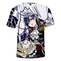 Inspired by Black Butler Cosplay Anime Cartoon 100% Polyester 3D Harajuku Graphic Kawaii T-shirt For Women