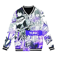 Inspired by Black Clover Asta Varsity Jacket Polyster Anime 3D Harajuku Graphic Coat For Men