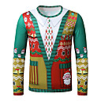 Inspired by Christmas Christmas Trees T-shirt Polyester / Cotton Blend Print Printing Hoodie For Men