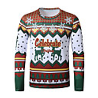 Inspired by Christmas Deer T-shirt Polyester / Cotton Blend Print Printing Hoodie For Men