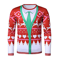 Inspired by Christmas Deer T-shirt Polyester / Cotton Blend Print Printing Hoodie For Men