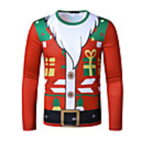 Inspired by Christmas Santa Claus T-shirt Polyester / Cotton Blend Print Printing Hoodie For Men