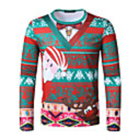 Inspired by Christmas Santa Claus T-shirt Polyester / Cotton Blend Print Printing Hoodie For Men