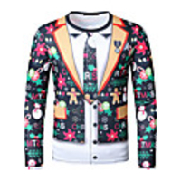 Inspired by Christmas Santa Claus T-shirt Polyester / Cotton Blend Print Printing Hoodie For Men