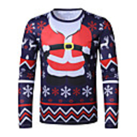 Inspired by Christmas Santa Claus T-shirt Polyester / Cotton Blend Print Printing Hoodie For Men