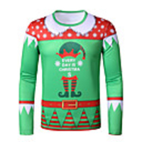 Inspired by Christmas Snowman T-shirt Polyester / Cotton Blend Print Printing Hoodie For Men
