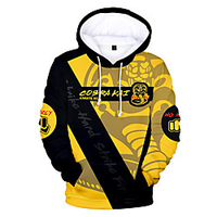 Inspired by Cobra Kai Karate Kid Hoodie Anime 100% Polyester Anime 3D Harajuku Graphic Hoodie For Men