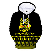 Inspired by Cobra Kai Karate Kid Hoodie Anime 100% Polyester Anime 3D Harajuku Graphic Hoodie For Men