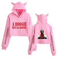 Inspired by Cosplay Boogie Cosplay Costume Crop Top Hoodie Polyester / Cotton Blend Graphic Printing Cat Ear Crop Top For Men