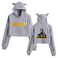 Inspired by Cosplay Boogie Cosplay Costume Crop Top Hoodie Polyester / Cotton Blend Graphic Printing Cat Ear Crop Top For Men